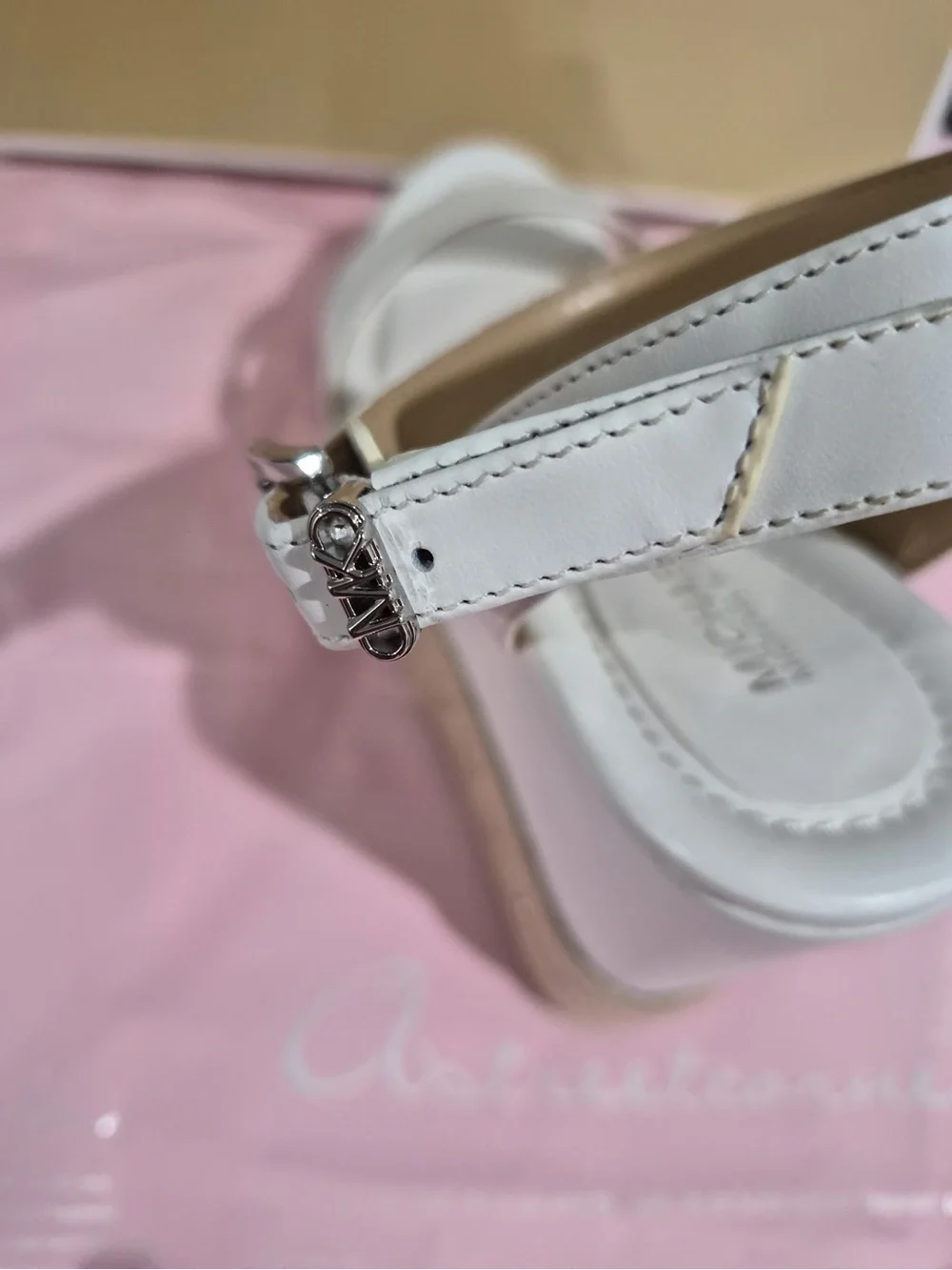 Size 9.5 Michael Kors White Wedge Espadrille Sandals